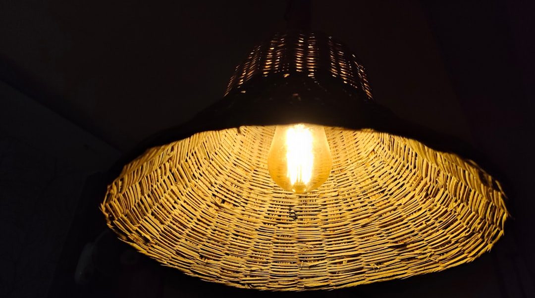 Photo cane shade floor lamp